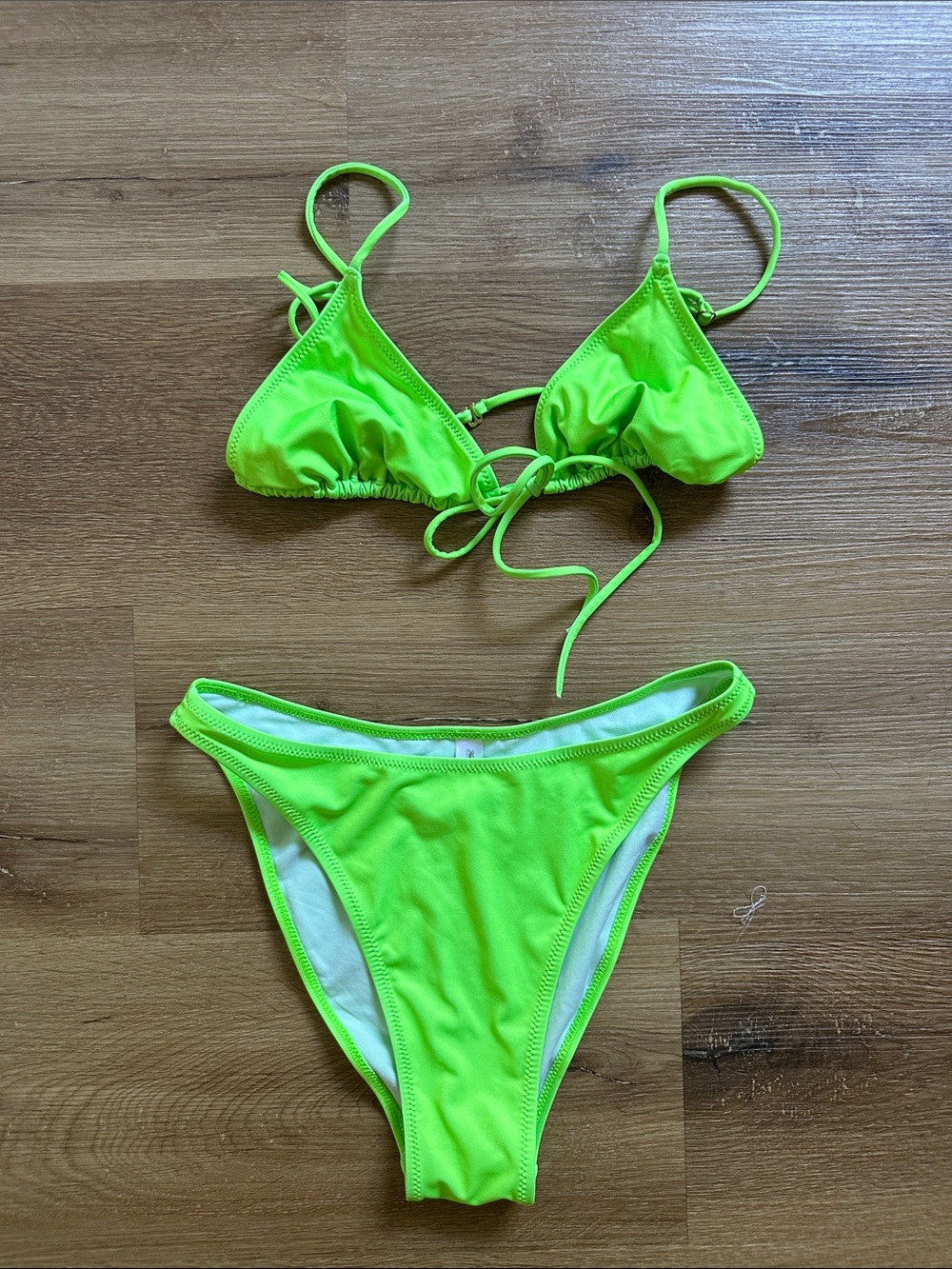 Heavy Manners Neon Green Triangle Bikini
